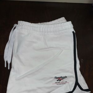 White athletic Reebok shorts